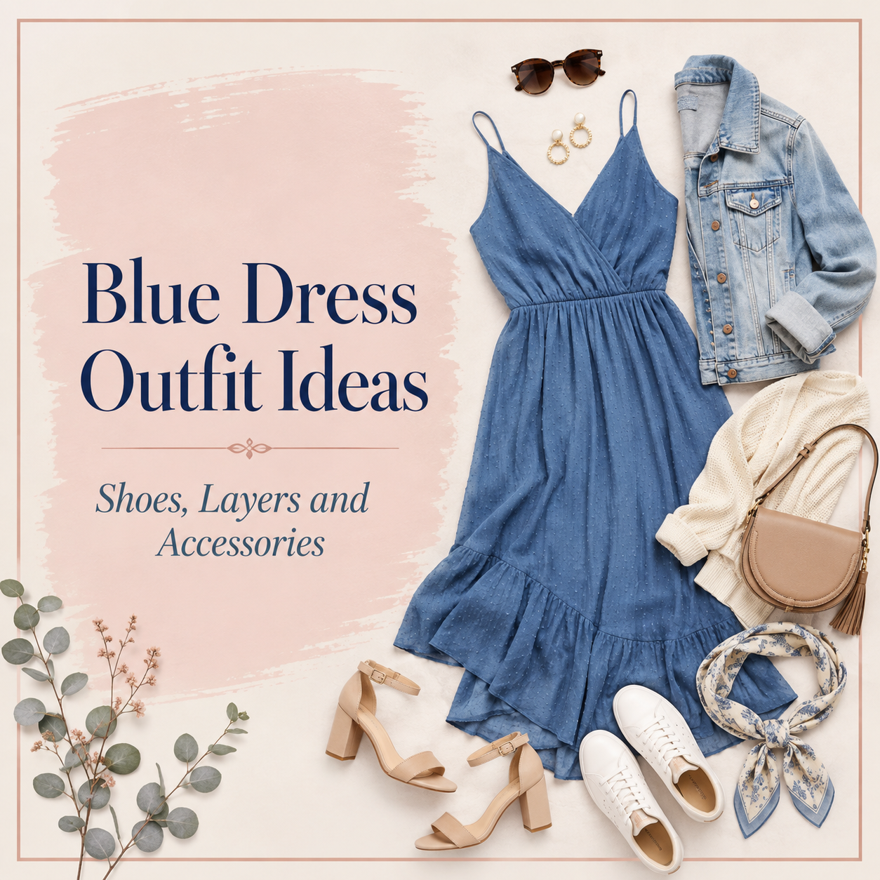 blue dress accessories ideas Outfit Ideas: Shoes, Layers and – Imagine Fashion JDY - Wrap Mini MasterSku:KA6M1P02 COLOR:Frosted Sage