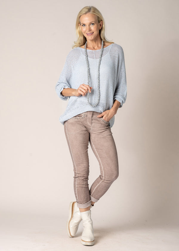 Tanaka Knit Top in Silver - Imagine Fashion Australia