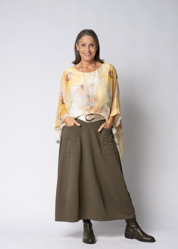 Olivine Silk Top in Lucca Lemon - Imagine Fashion Australia
