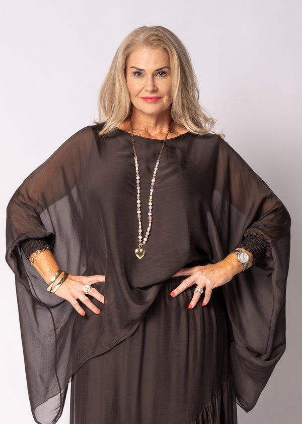 Isabetta Top in Chocolate Truffle - Imagine Fashion Australia