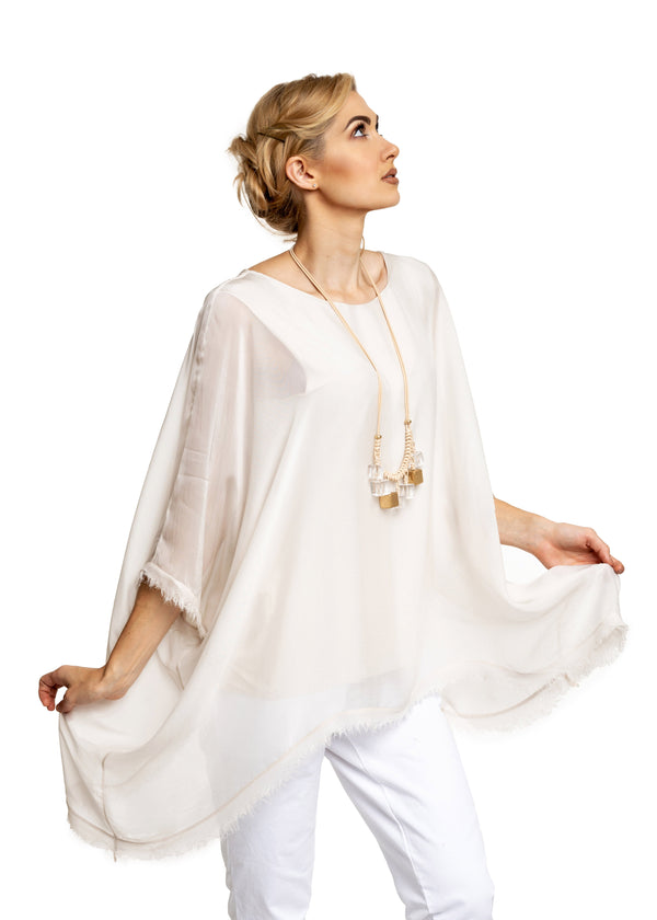 Emiliana Silk Top in Latte - Imagine Fashion Australia