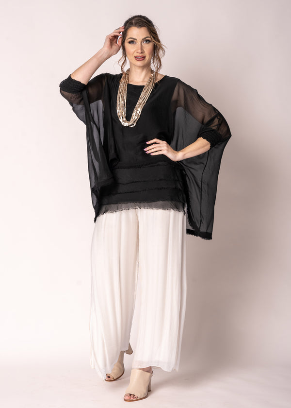 Amulet Silk Top in Onyx - Imagine Fashion Australia