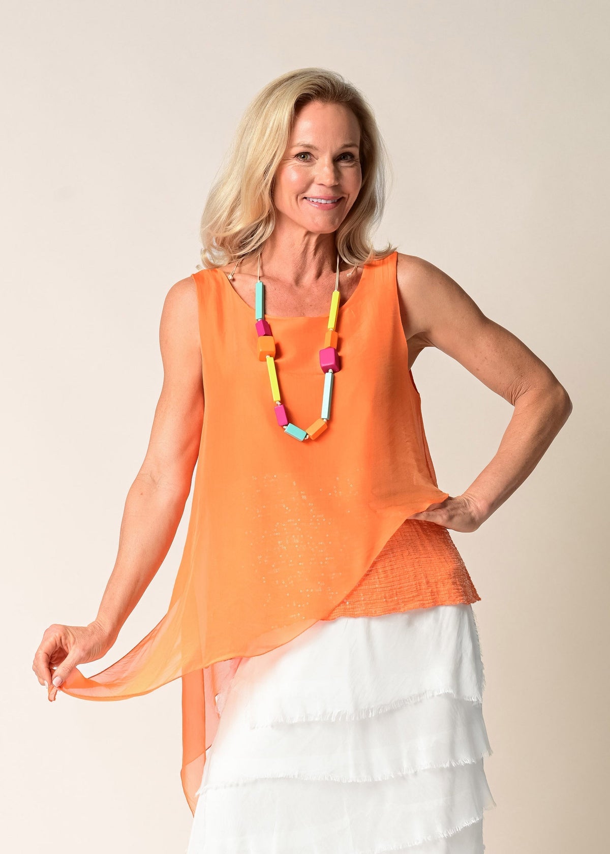 Pascal Top in Sunset Orange - Imagine Fashion Australia