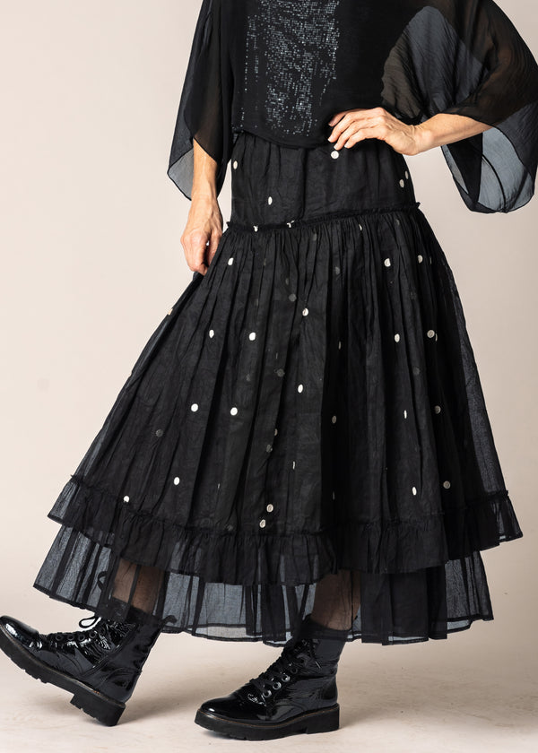 Elowen Organza Skirt in Onyx Spot - Imagine Fashion Australia