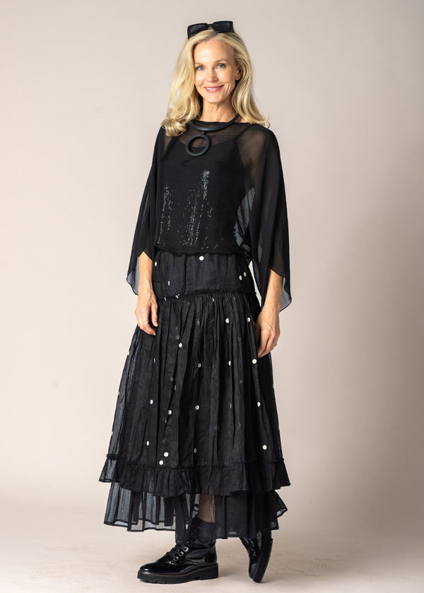 Kaidi Silk Top in Onyx - Imagine Fashion Australia