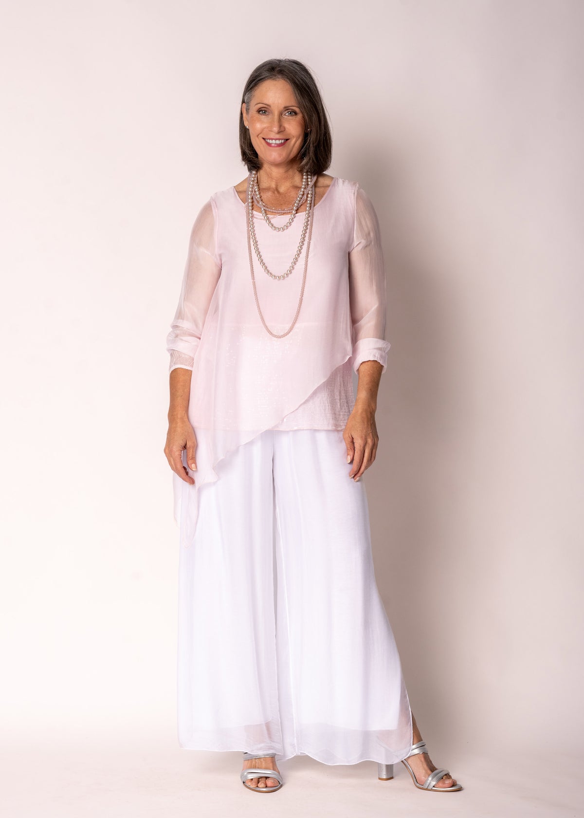 Heathie Silk Top in Modena Pink - Imagine Fashion Australia