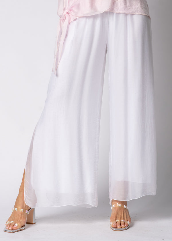 Gia Silk Pants in White - Imagine Fashion Australia