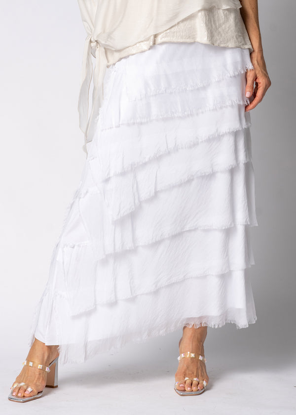 Fifi Silk Skirt in White - Imagine Fashion Australia