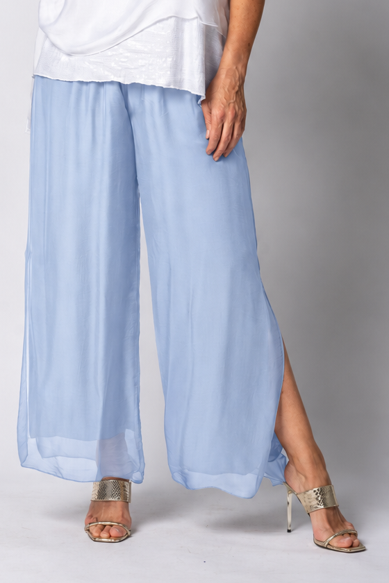 Gia Silk Pants in Baby Blue