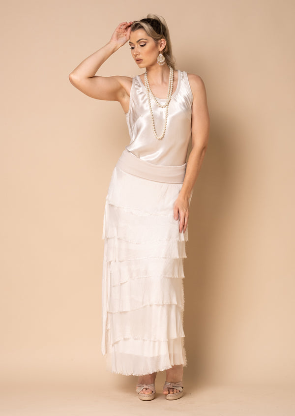 Fifi Silk Skirt in Latte - Imagine Fashion Australia