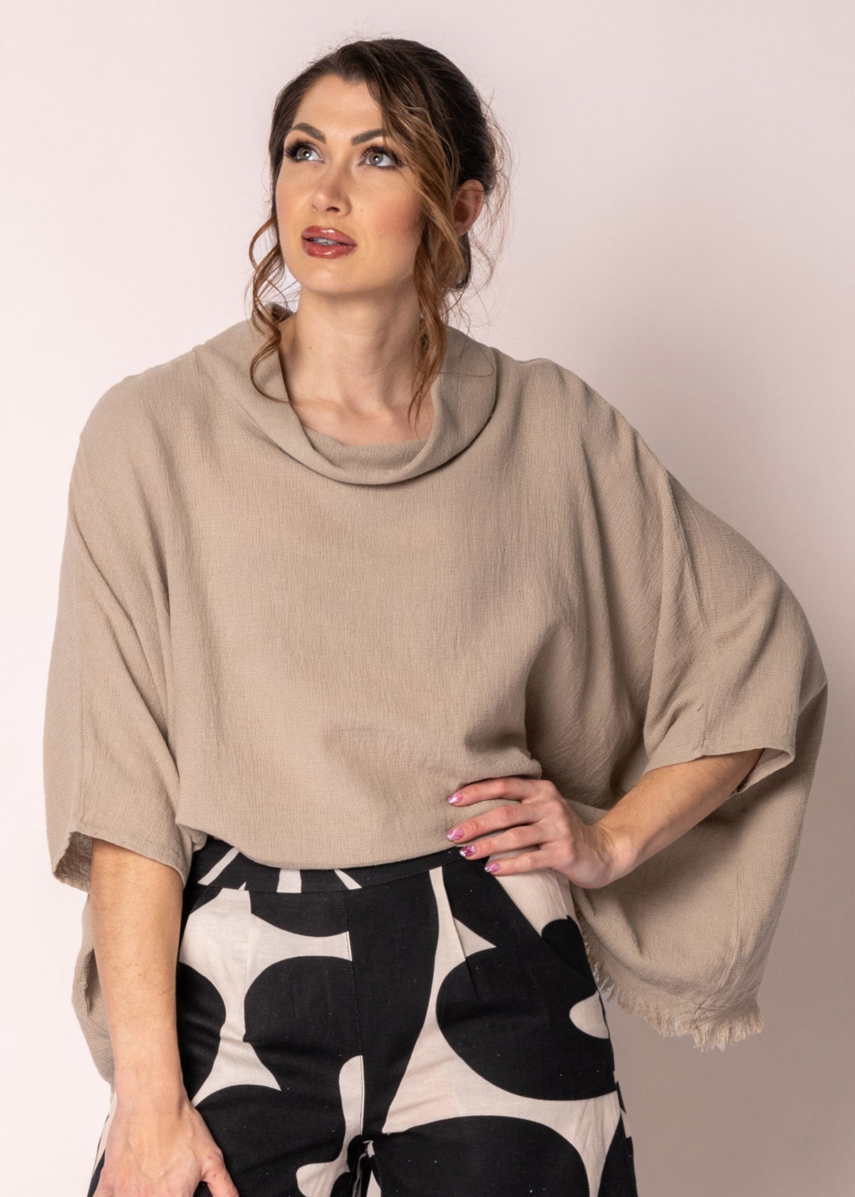 Kiora Linen Top in Latte - Imagine Fashion Australia