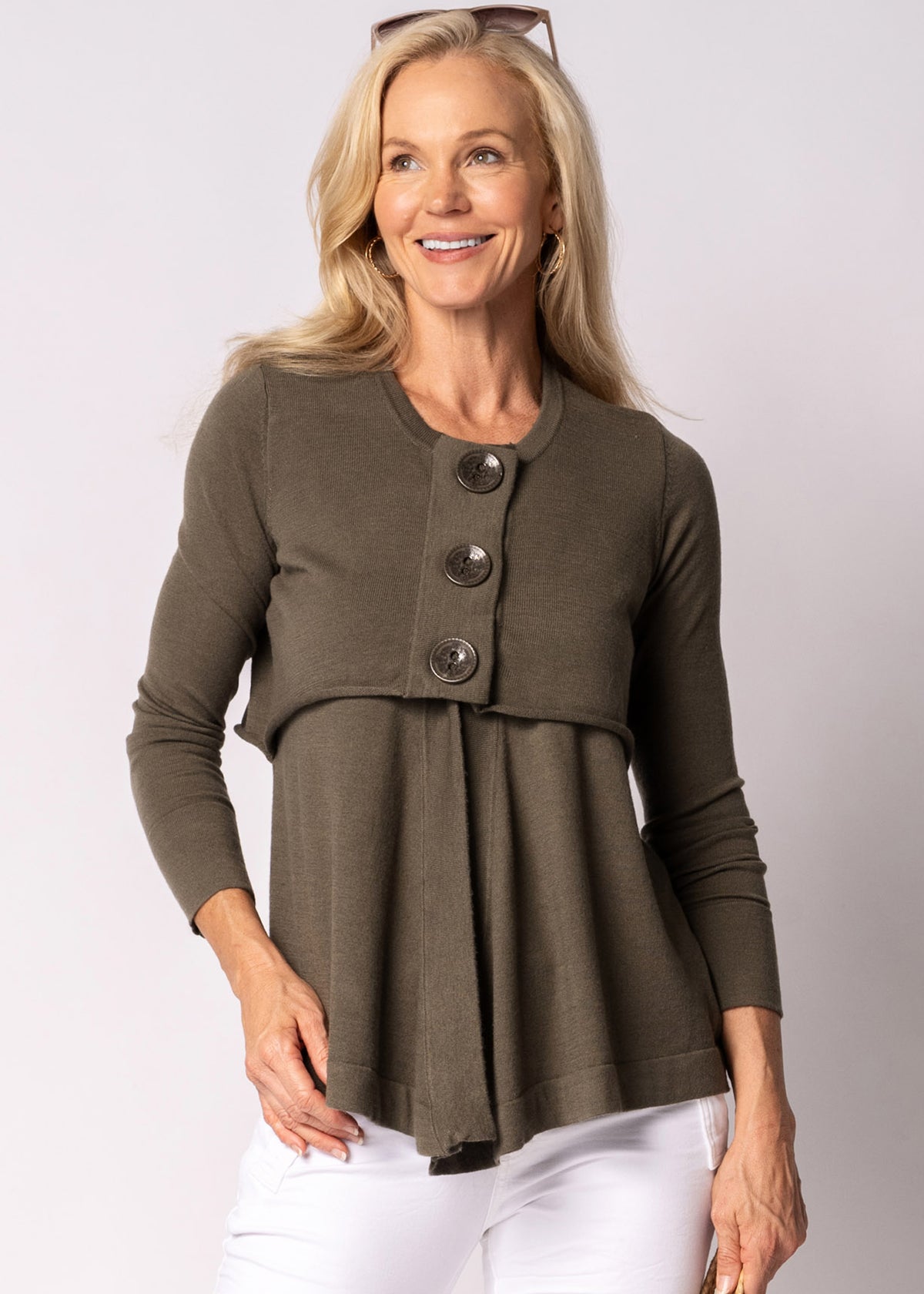 Marilla Knit Top in Moss Green - Imagine Fashion Australia