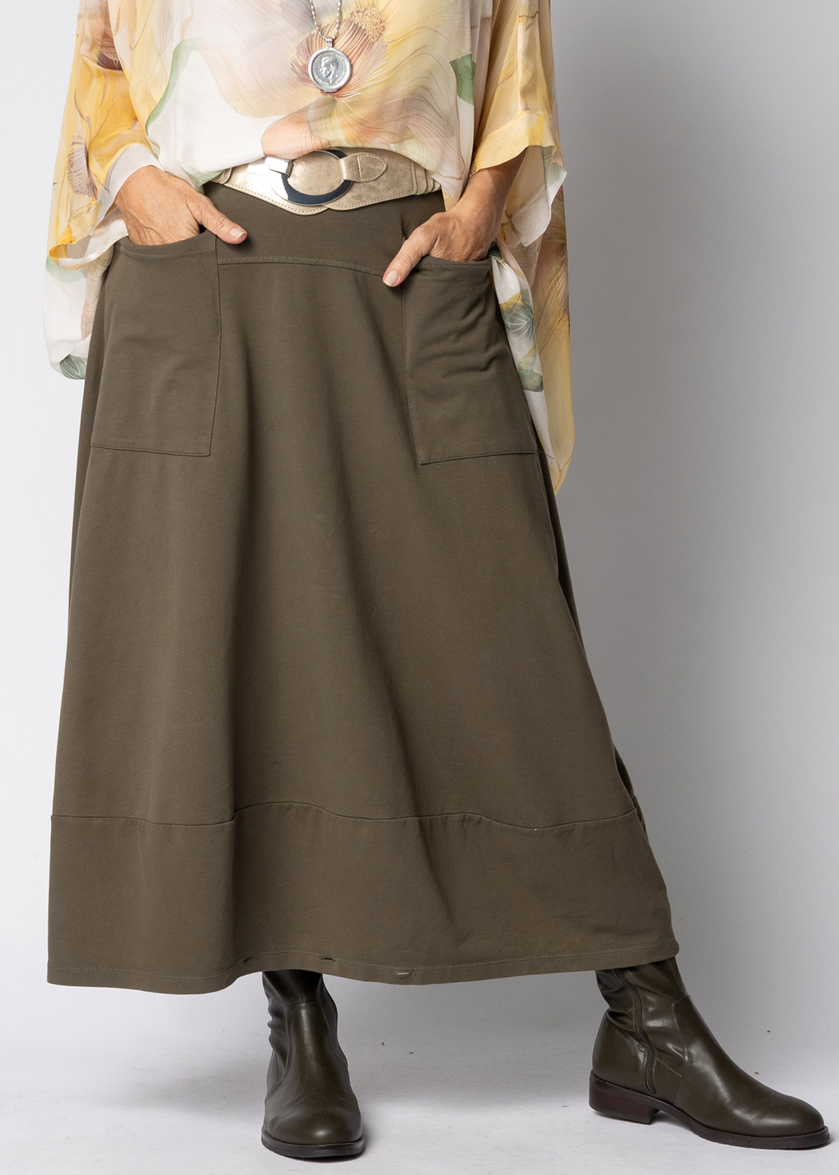 Isolde Skirt in Moss Green - Imagine Fashion Australia