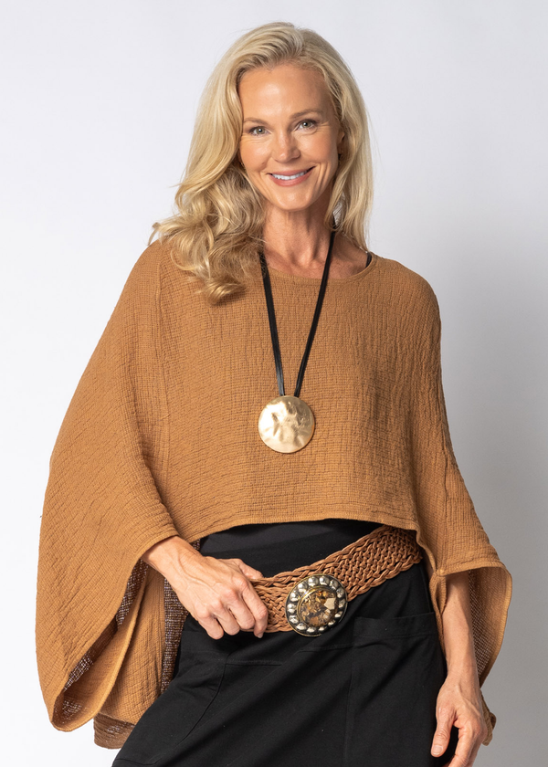 Valetta Linen Top in Sahara Sand - Imagine Fashion Australia