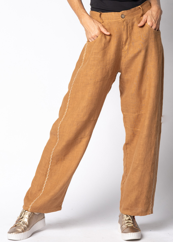 Wendy Linen Pants in Sahara Sand - Imagine Fashion Australia