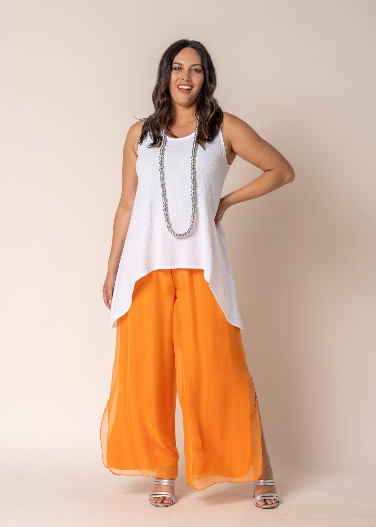 Esther Linen Top in White - Imagine Fashion Australia