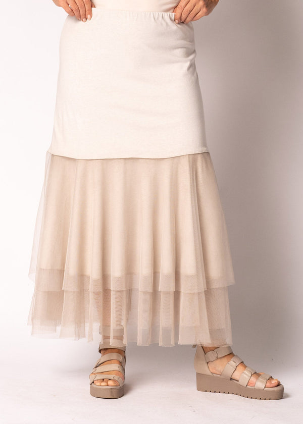 Ondine Cotton Skirt in Antique Beige