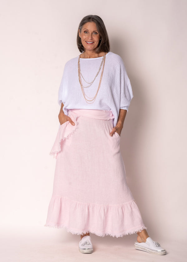 Mallory Linen Top in White - Imagine Fashion Australia