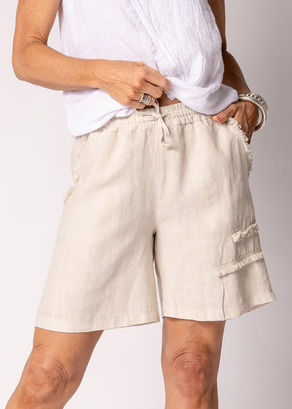 Lysandra Linen Shorts in Latte - Imagine Fashion Australia