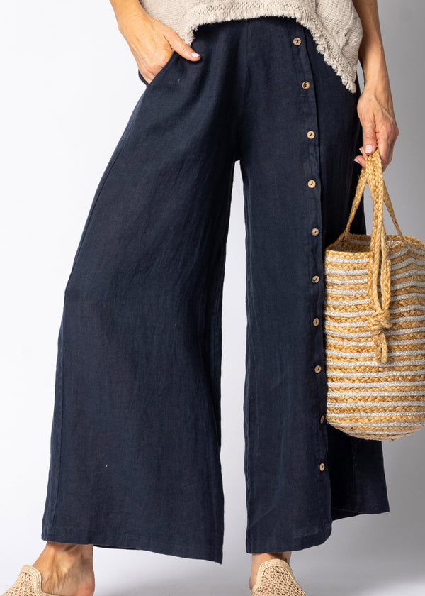 Clair Linen Pants in Navy - Imagine Fashion Australia