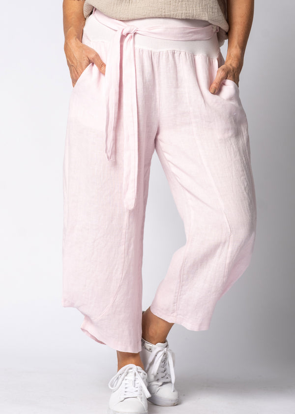 Addison Linen Pant in Modena Pink - Imagine Fashion Australia
