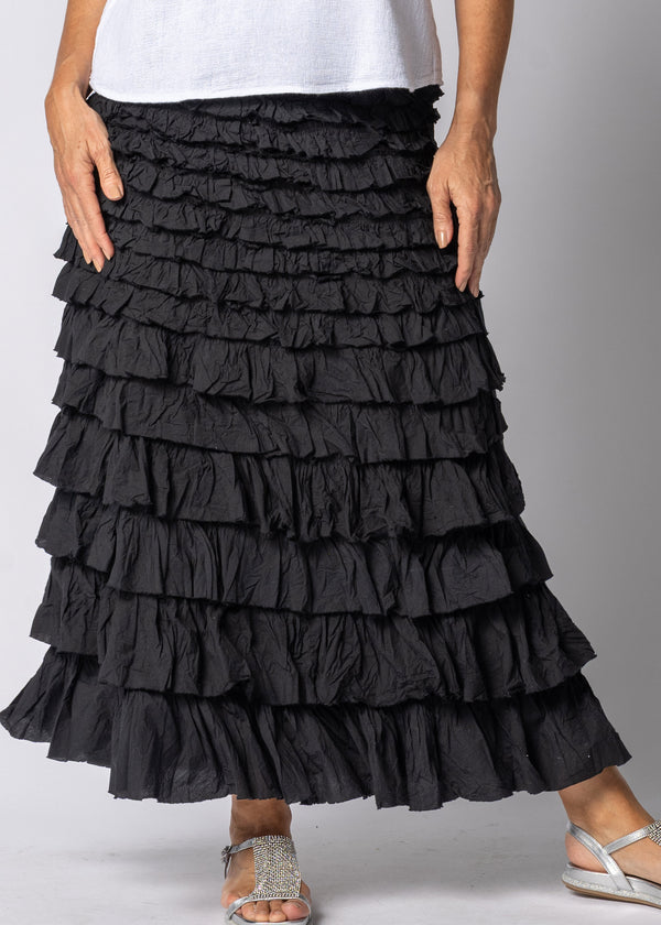 Penelope Frill Skirt in Onyx - Imagine Fashion Australia