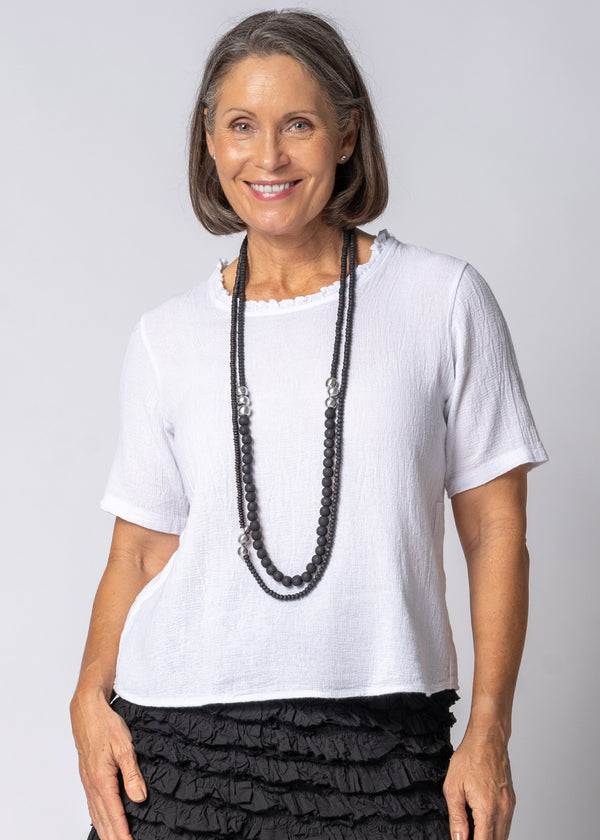 Romara Linen Top in White - Imagine Fashion Australia