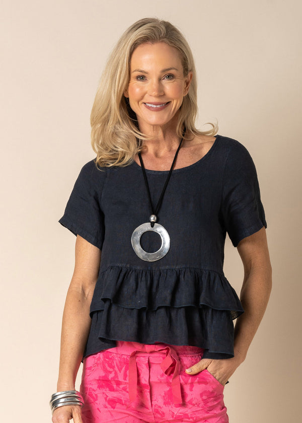 Fallon Top in Navy - Imagine Fashion Australia