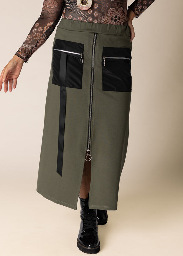 Tinae Skirt in Khaki - Imagine Fashion Australia