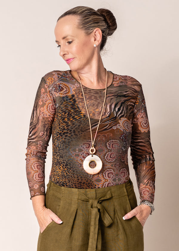 Tiffany Top in Khaki - Imagine Fashion Australia