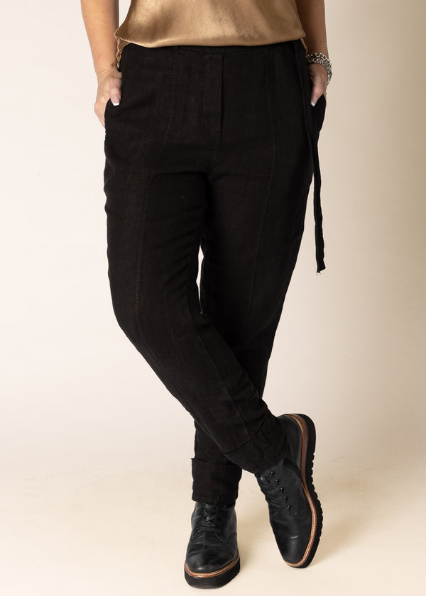 Helena Linen Pants in Onyx - Imagine Fashion Australia