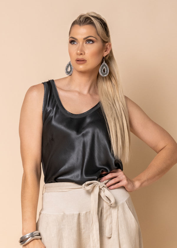 Toyah Singlet in Granite - Imagine Fashion Australia