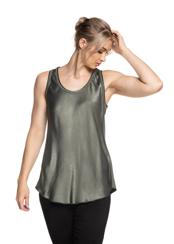 Toyah Singlet in Khaki - Imagine Fashion Australia