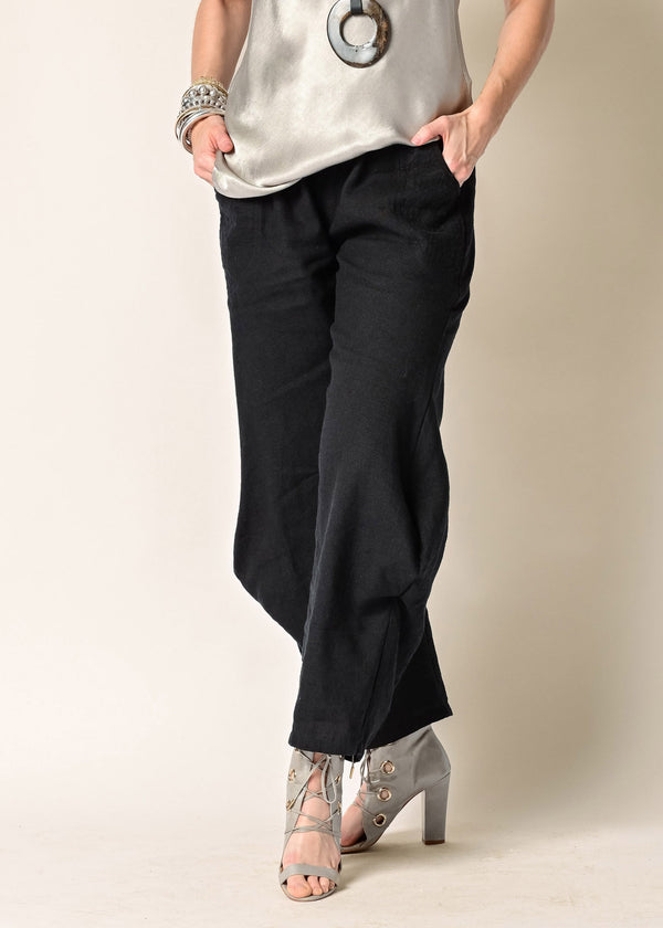 Shyla Linen Pant in Onyx - Imagine Fashion Australia