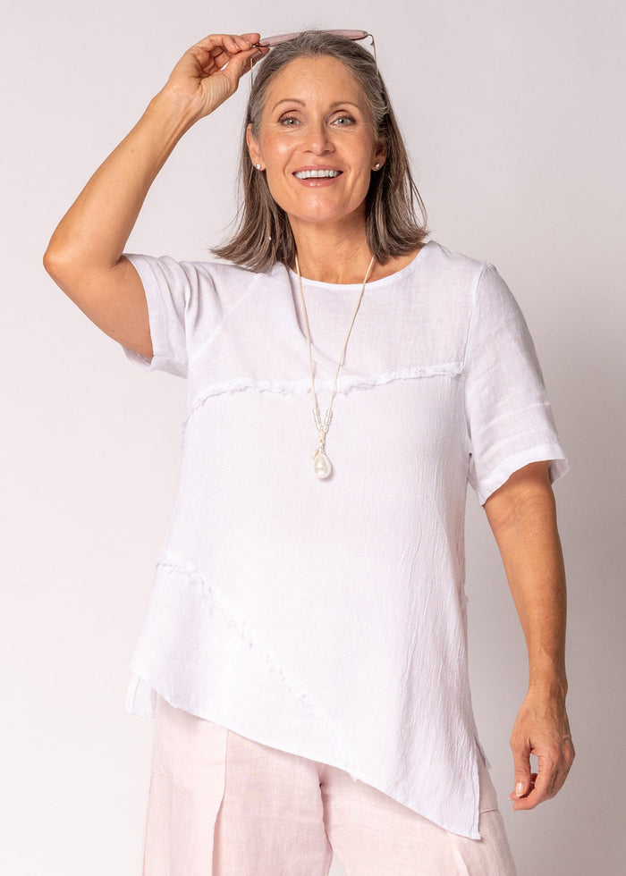 Valoria Linen Top in White