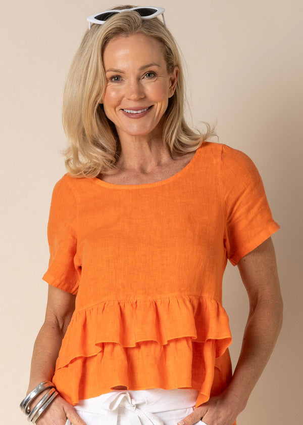 Fallon Top in Sunset Orange - Imagine Fashion Australia