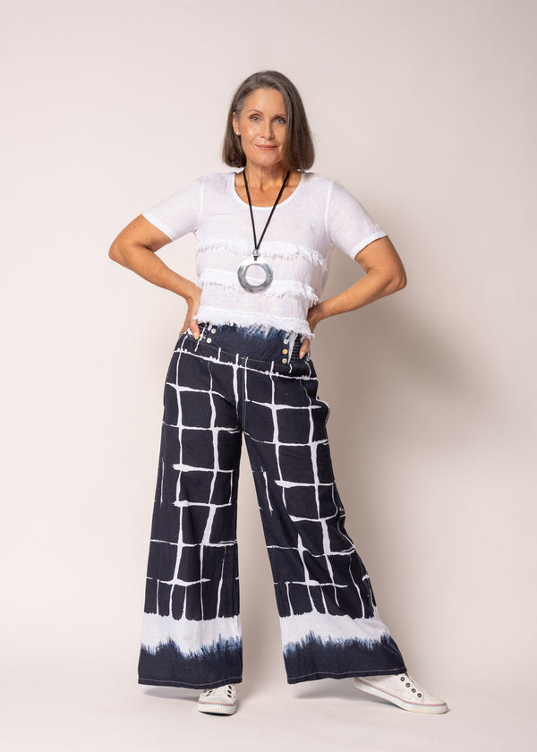 Rayna Linen Pant in Navy - Imagine Fashion Australia