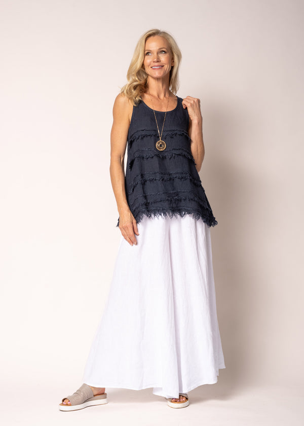 Diana Linen Pant in White - Imagine Fashion Australia