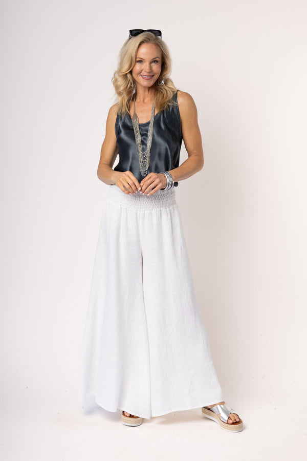 Diana Linen Pant in Cream - Imagine Fashion Australia