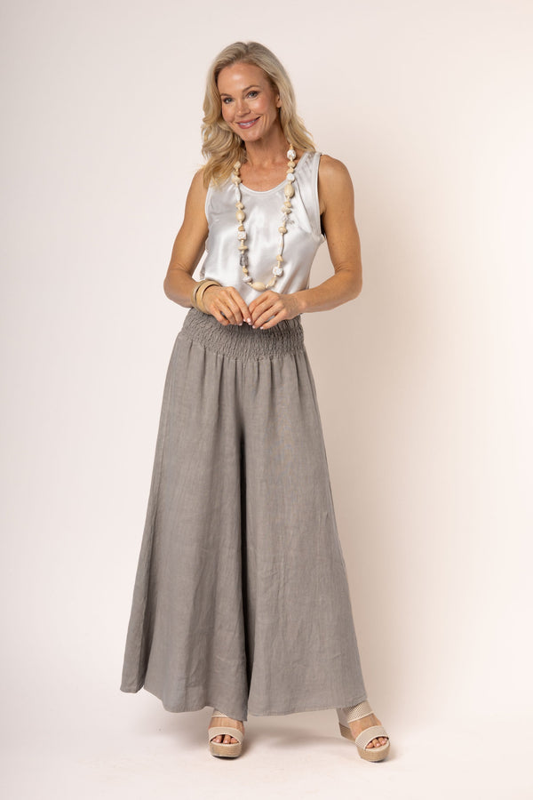 Diana Linen Pant in Mocha - Imagine Fashion Australia