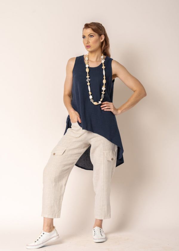 Clover Linen Pants in Latte - Imagine Fashion Australia