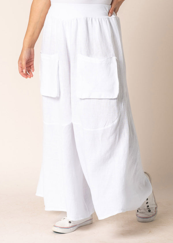 Byrony Linen Pants in White - Imagine Fashion Australia