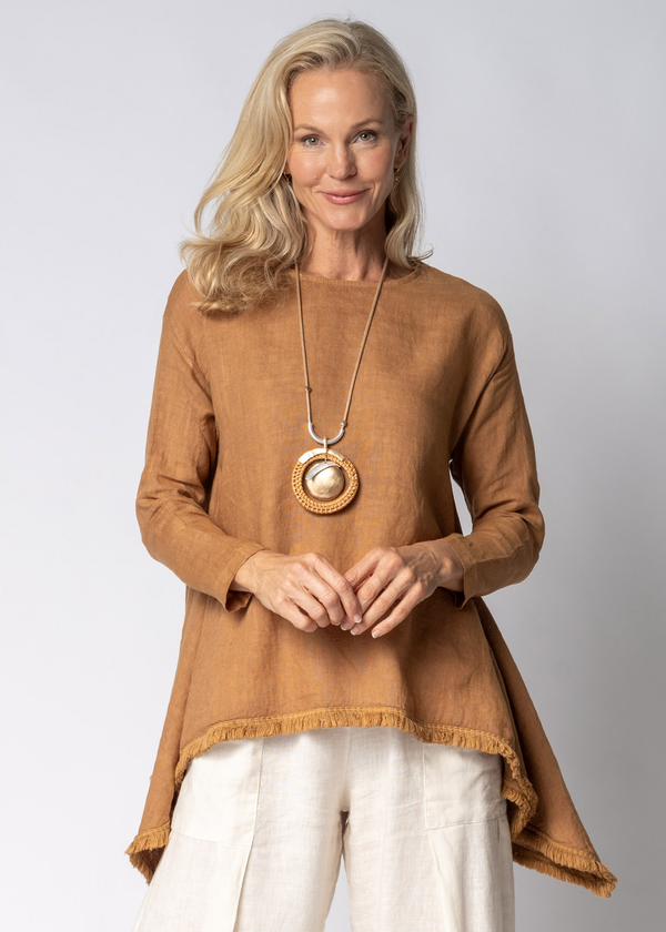 Ellery Linen Top in Sahara Sand - Imagine Fashion Australia