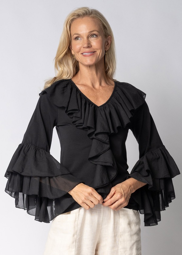 Fiorella Top in Onyx - Imagine Fashion Australia