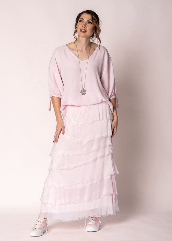 Fifi Silk Skirt in Modena Pink - Imagine Fashion Australia