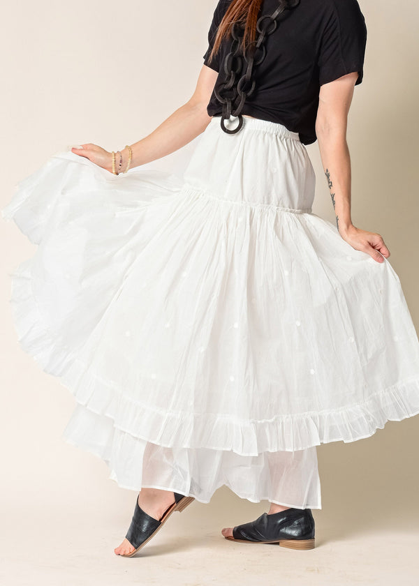 Aurelia Organza Embroidered Skirt in Cream - Imagine Fashion Australia