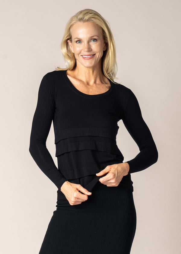 Patricia Top in Onyx - Imagine Fashion Australia