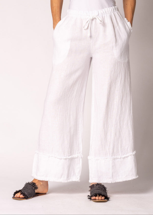 Mirren Linen Pants in White