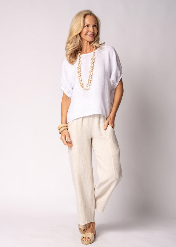 Tari Linen Pants in Latte - Imagine Fashion Australia