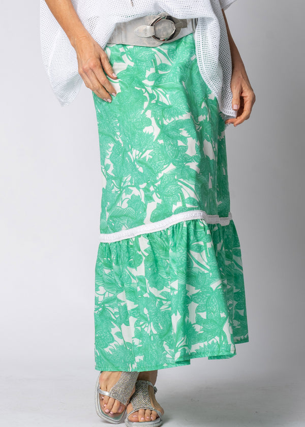 Eska Cotton Skirt in Capri Green - Imagine Fashion Australia